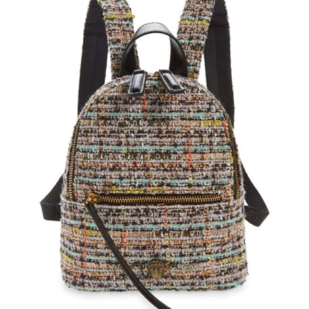 Kurt Geiger Black and Brown Backpack with Tweed Texture